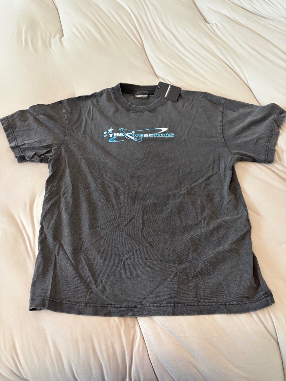 The Hundreds Y2K Bar Logo T-Shirt - Color: Washed Black - Size L